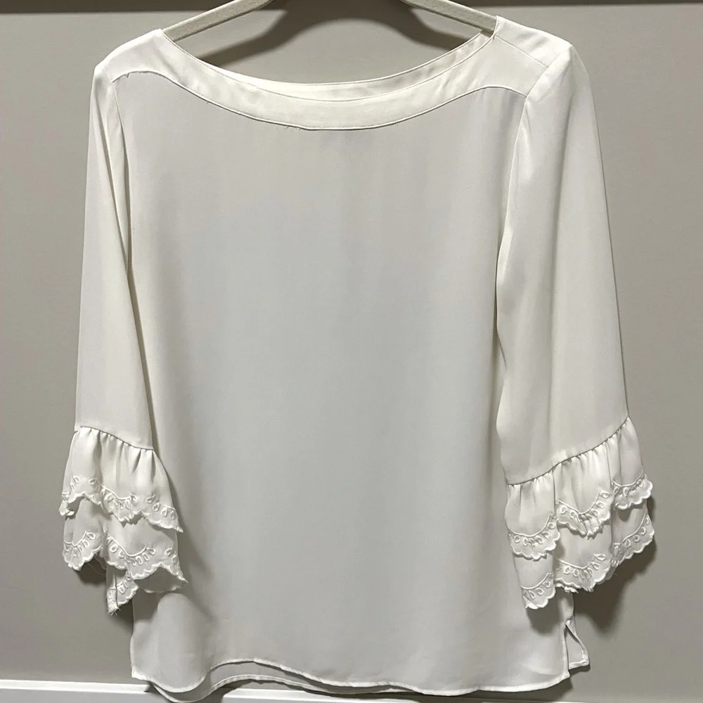 LOFT Dress Top| 3/4 Length Sleeves| w/Lace Detail - Picture 1 of 3
